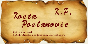 Kosta Poslanović vizit kartica